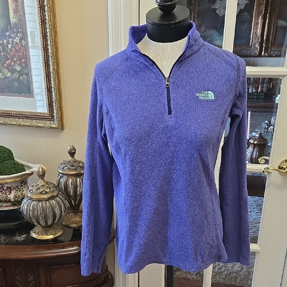 The North Face Purple Quarter-Zip Fleece Top Long Sleeve Size Medium